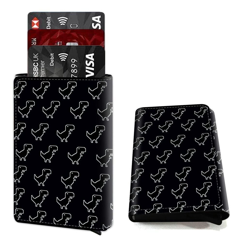 7819 Credit Card Holder Aluminum Auto Pop Up Wallet Case,Leather Card Case